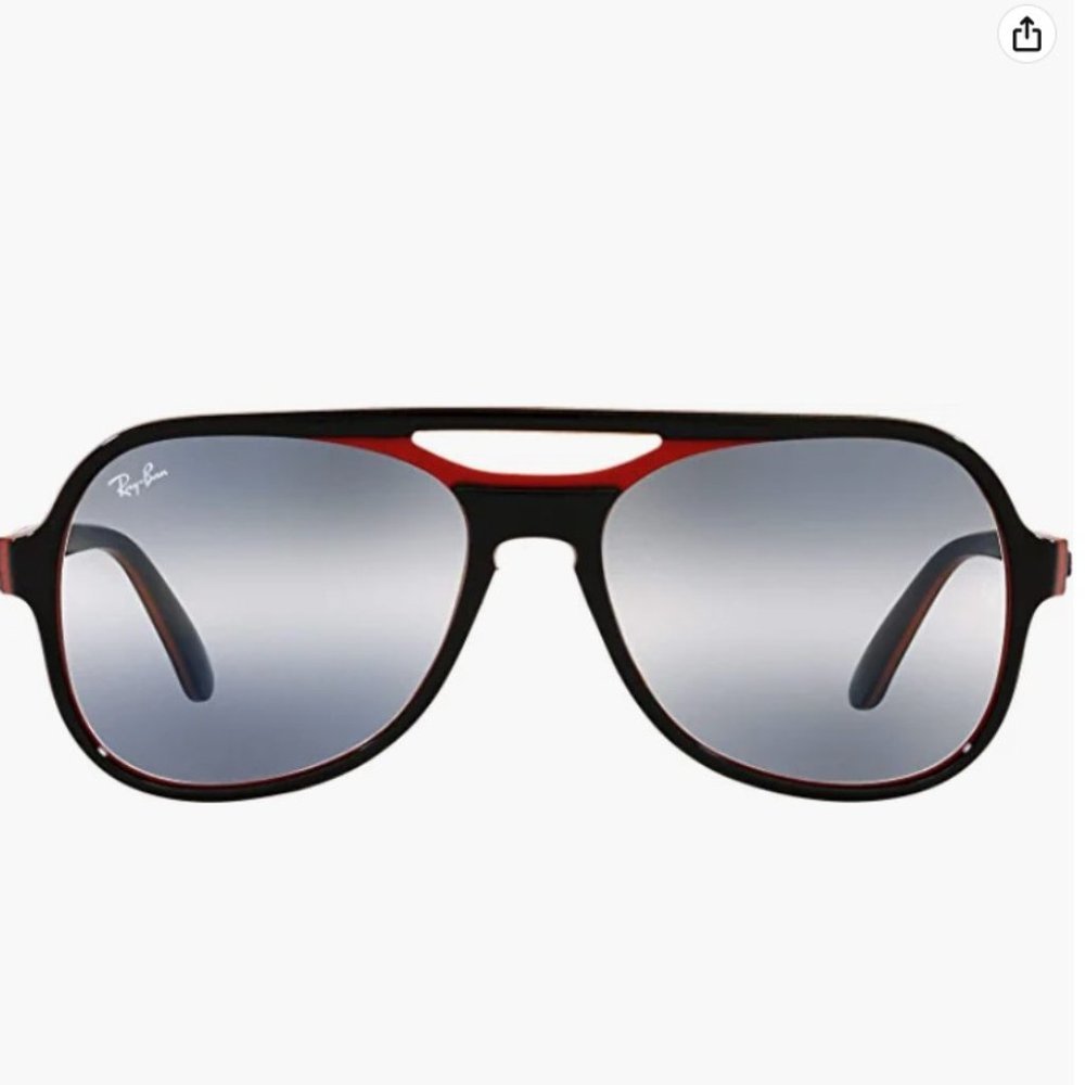 Ray-Ban RB4357 Powderhorn Aviator Sunglasses Red / Black